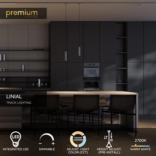 Lucide Premium LINIAL LUXUS pendant - 1-Circuit lighting system/ Smart Rail Lighting - Smart - 48V - 1xLED - Satin Gun Metal - USP